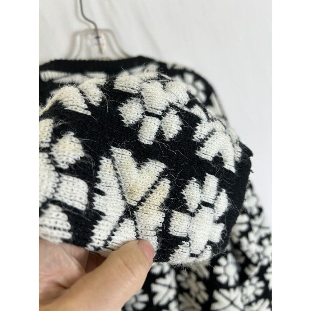 Vintage 3D Knit Cardigan Sweater Mirror Kitty Hawk Vivan Wang Women's Artsy MED - Picture 5 of 8